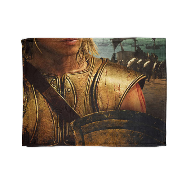 "Warrior Pitt Bed Cover: Unleash the Greek Hero in Your Bedroom!"