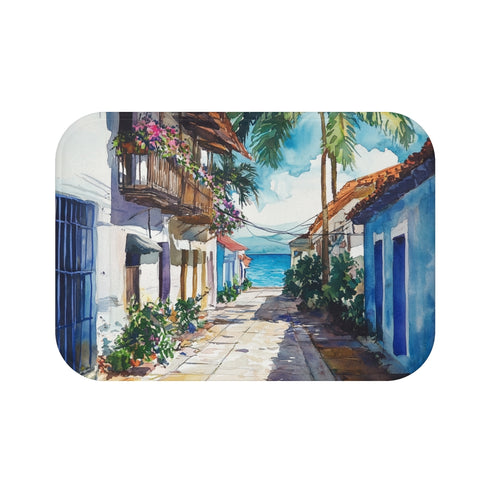 Watercolor Margarita Island Bath Mat
