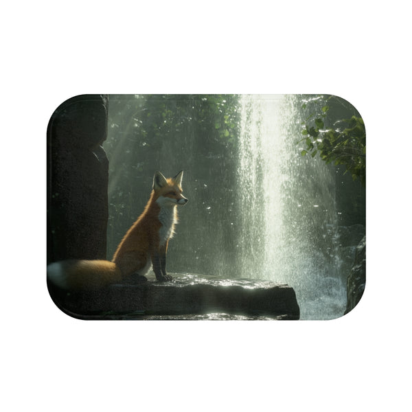 "Waterfall Portal Quantum Fox Bath Mat"