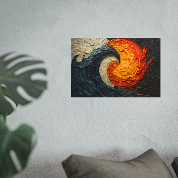 Wave Fire Yin Yang Art