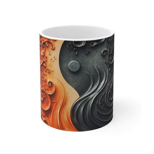 Wave Fire Yin Yang Mug
