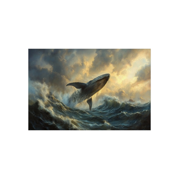 "Whale Breaching Sky's Edge Poster"
