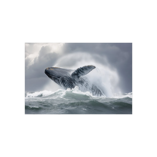 "Whale breaching storm sky edge"