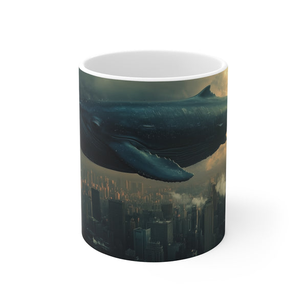 Whale Cityscape Fantasy Coffee Mug