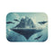 Whale-Filled Floating Mountain Bath Mat