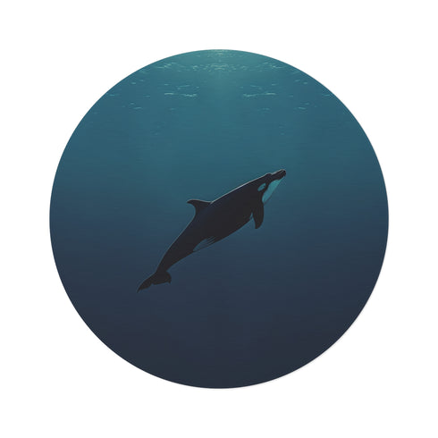 "Whale Serenity Round Rug"