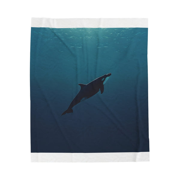 Whale Swim Plush Blanket: Serene Ocean Comfort