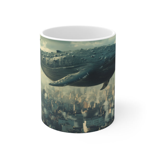 Whale-Themed Cityscape Coffee Mug
