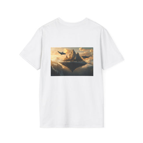 Whales Surround Floating Mountain Tee.