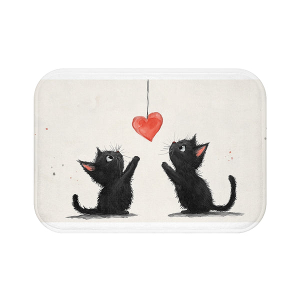 "Whimsical Black Cat Heart Chaser"