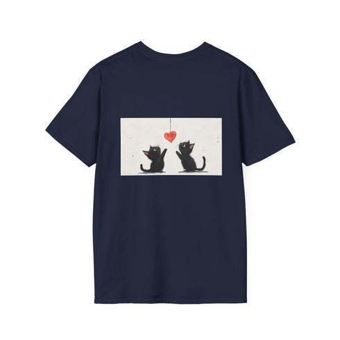 Whimsical Black Cat Heart Hunt