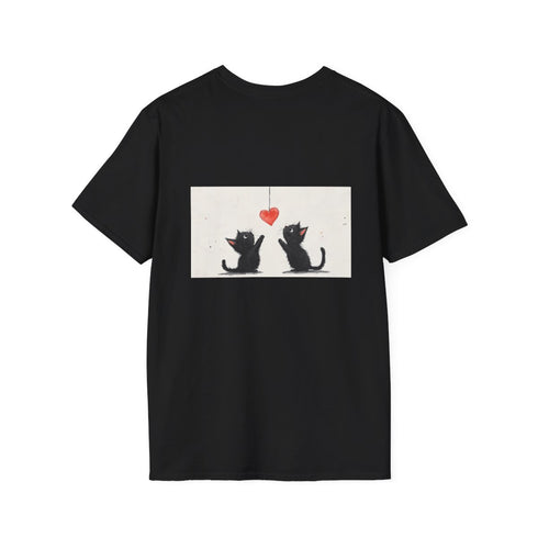 Whimsical Black Cat Heart Hunt