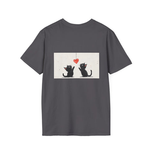Whimsical Black Cat Heart Hunt