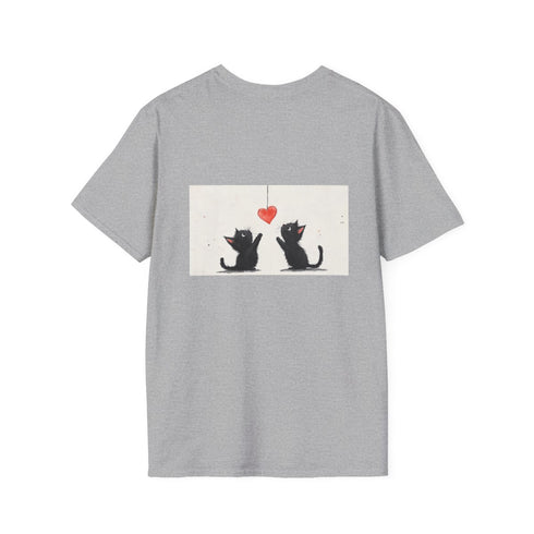 Whimsical Black Cat Heart Hunt