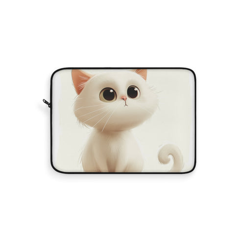 "Whimsical Cartoon Cat Laptop Sleeve"