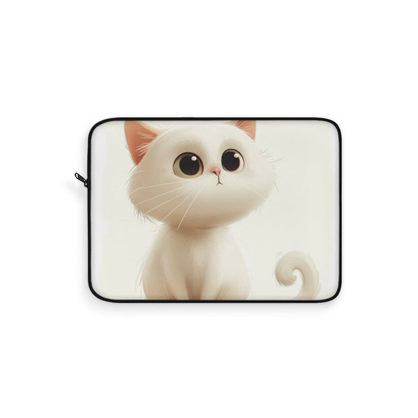 "Whimsical Cartoon Cat Laptop Sleeve"