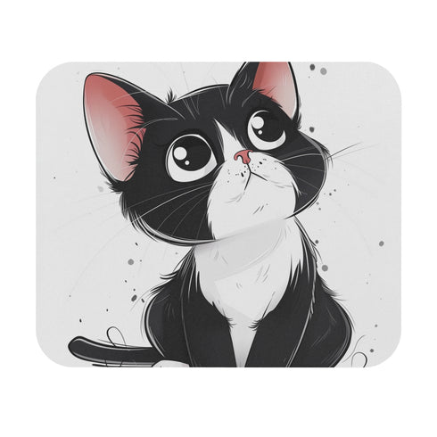 Whimsical Cat Cartoon Mouse Pad