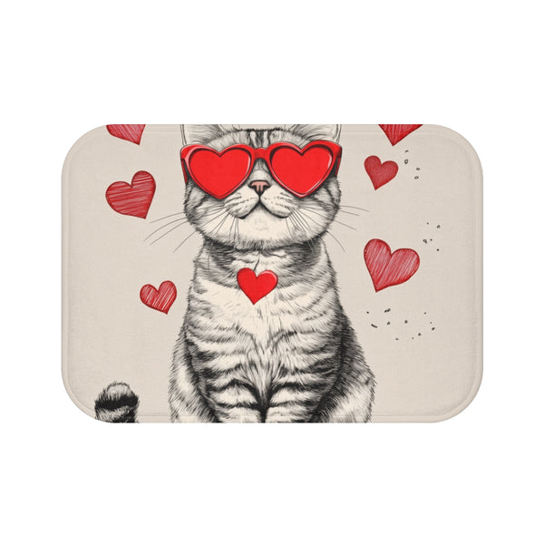 "Whimsical Cat Design Bath Mat"