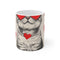 "Whimsical Cat Glass Mug"