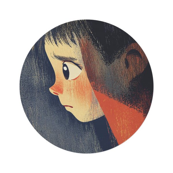 "Whimsical Child Portrait Round Rug"