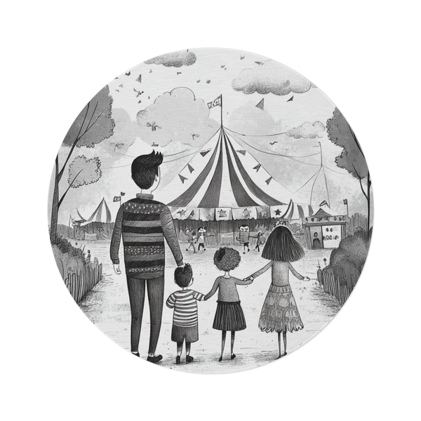 "Whimsical Family Adventure Round Rug"
