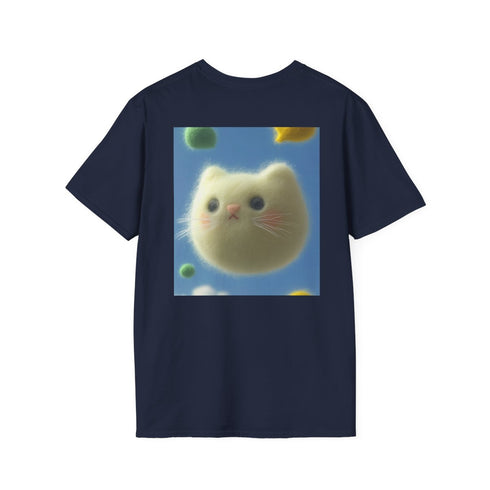 Whimsical Felt Toy T-Shirt: Cute Cat Design