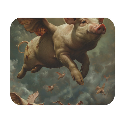 Whimsical Flying Pigs Mouse Pad