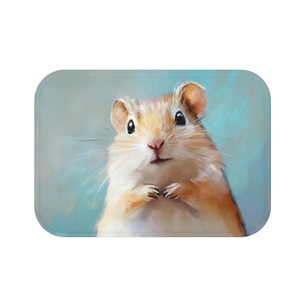 "Whimsical Gerbil Painting Bath Mat"