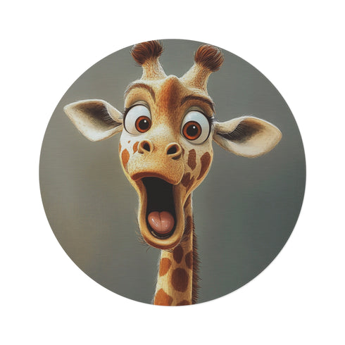 "Whimsical Giraffe Round Rug: Bring Playful Pixar Style!"