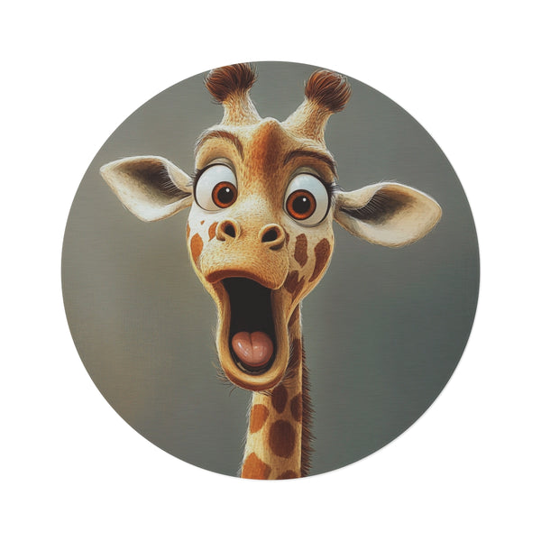 "Whimsical Giraffe Round Rug: Bring Playful Pixar Style!"
