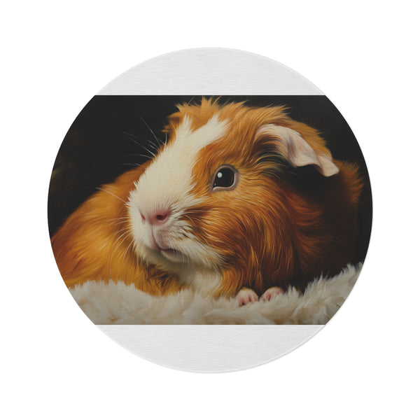 "Whimsical Guinea Pig Round Rug"
