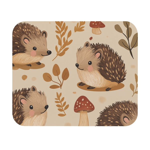Whimsical Hedgehog and Mushroom Mouse Pad