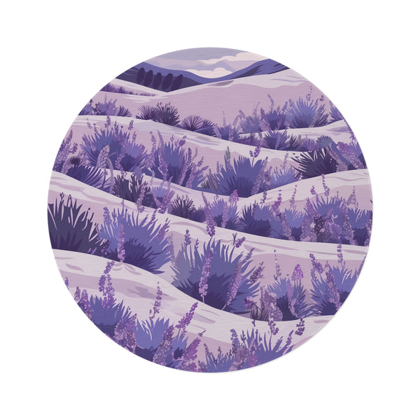 "Whimsical Lavender Fields Round Rug"