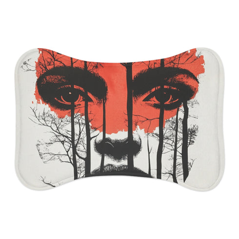 "Whimsical Linocut Pet Mat"