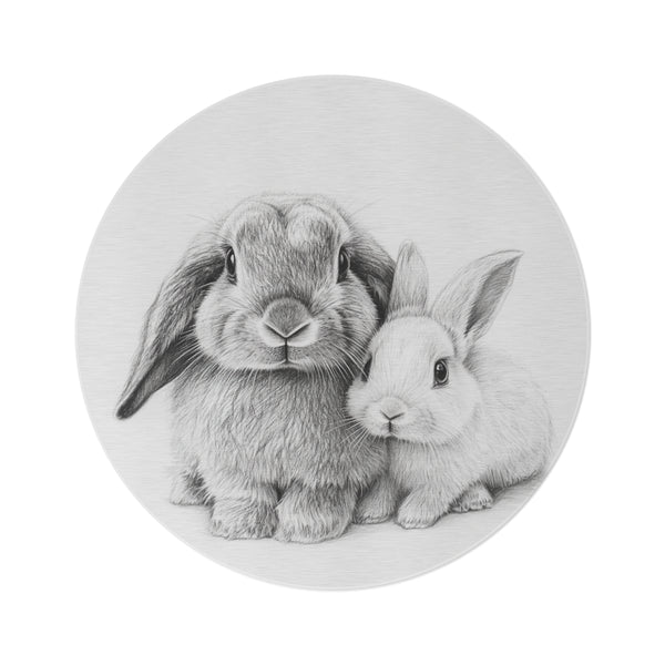 "Whimsical Lop-Eared Rabbit Rug"