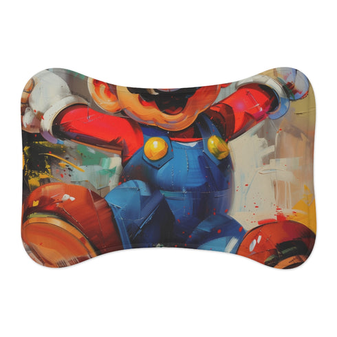 "Whimsical Mario Painted Pet Mat"