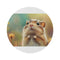 "Whimsical Mongolian Gerbil Round Rug"