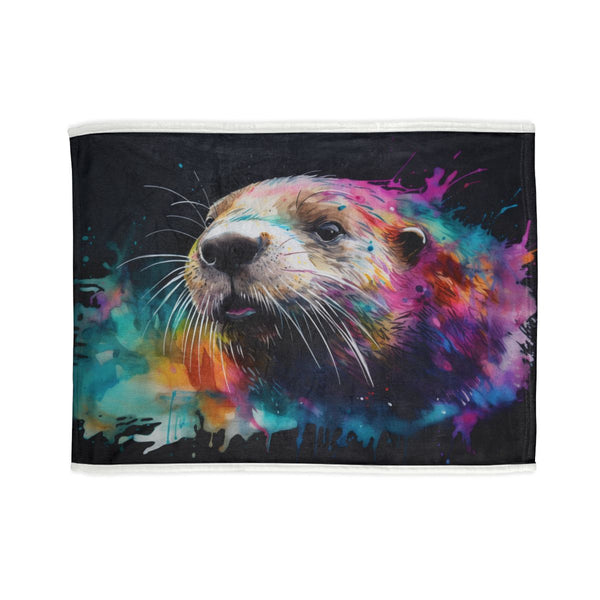 "Whimsical Otter Watercolor Bed Cover"