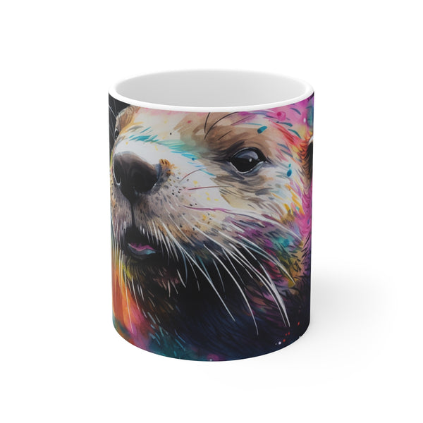 "Whimsical Otter Watercolor Coffee Mug"
