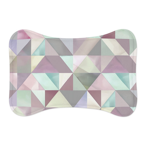 "Whimsical Pastel Geometric Pet Mat"
