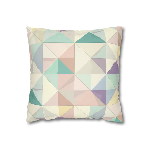 "Whimsical Pastel Geometric Pillowcase"