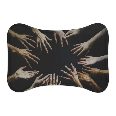 "Whimsical Pet Mat with Hands"