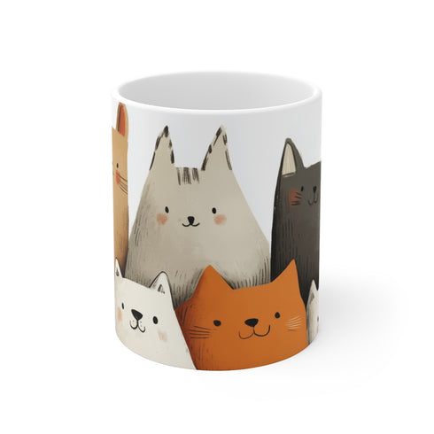 "Whimsical Pets Coffee Mug - Feline & Canine Delight"