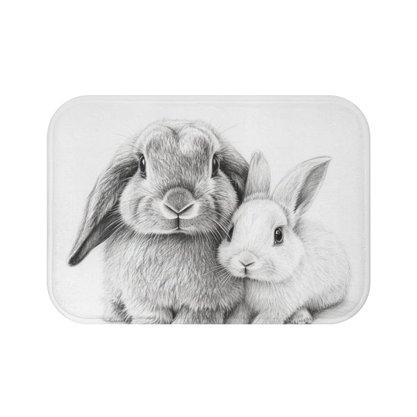"Whimsical Rabbit Duo Bath Mat"