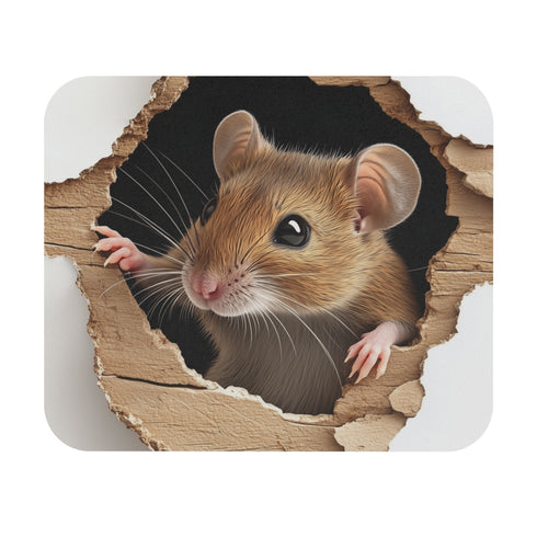 Whimsical Rat Hole Mouse Pad