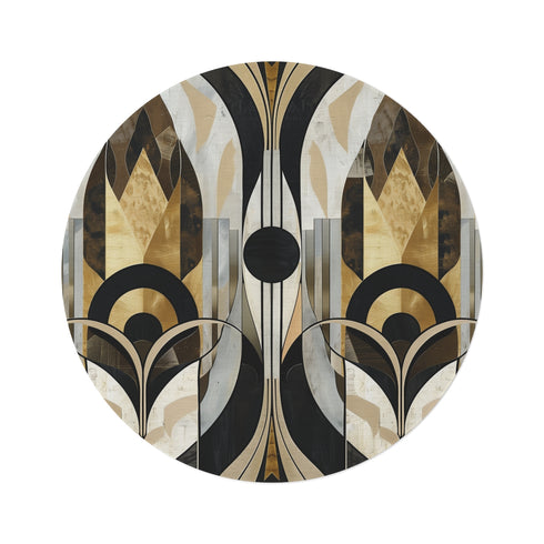 "Whimsical Round Abstract Rug"