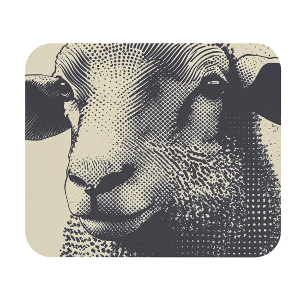Whimsical Sheep Halftone Mouse Pad