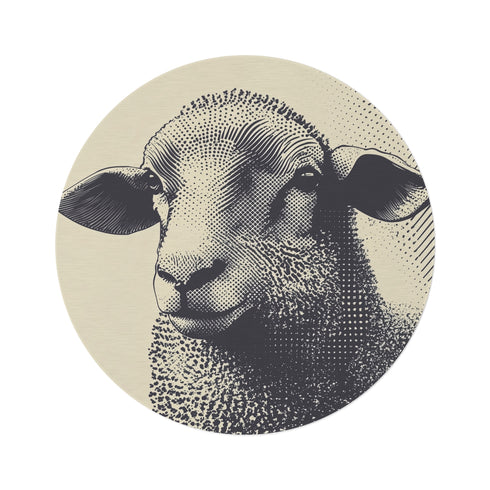 "Whimsical Sheep Round Rug"