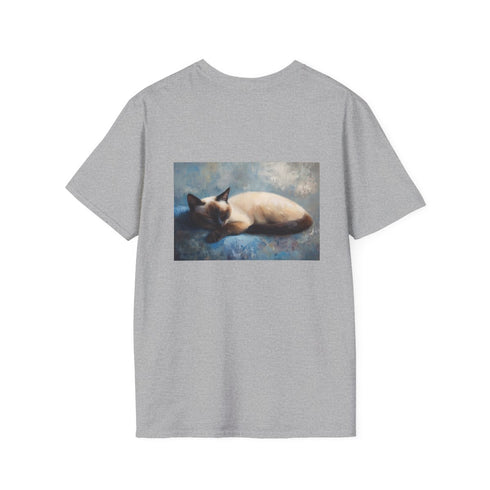 Whimsical Siamese Cat Painting Tee