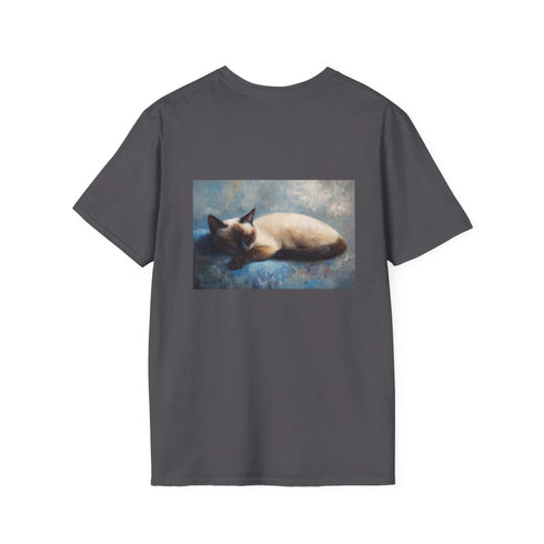 Whimsical Siamese Cat Painting Tee
